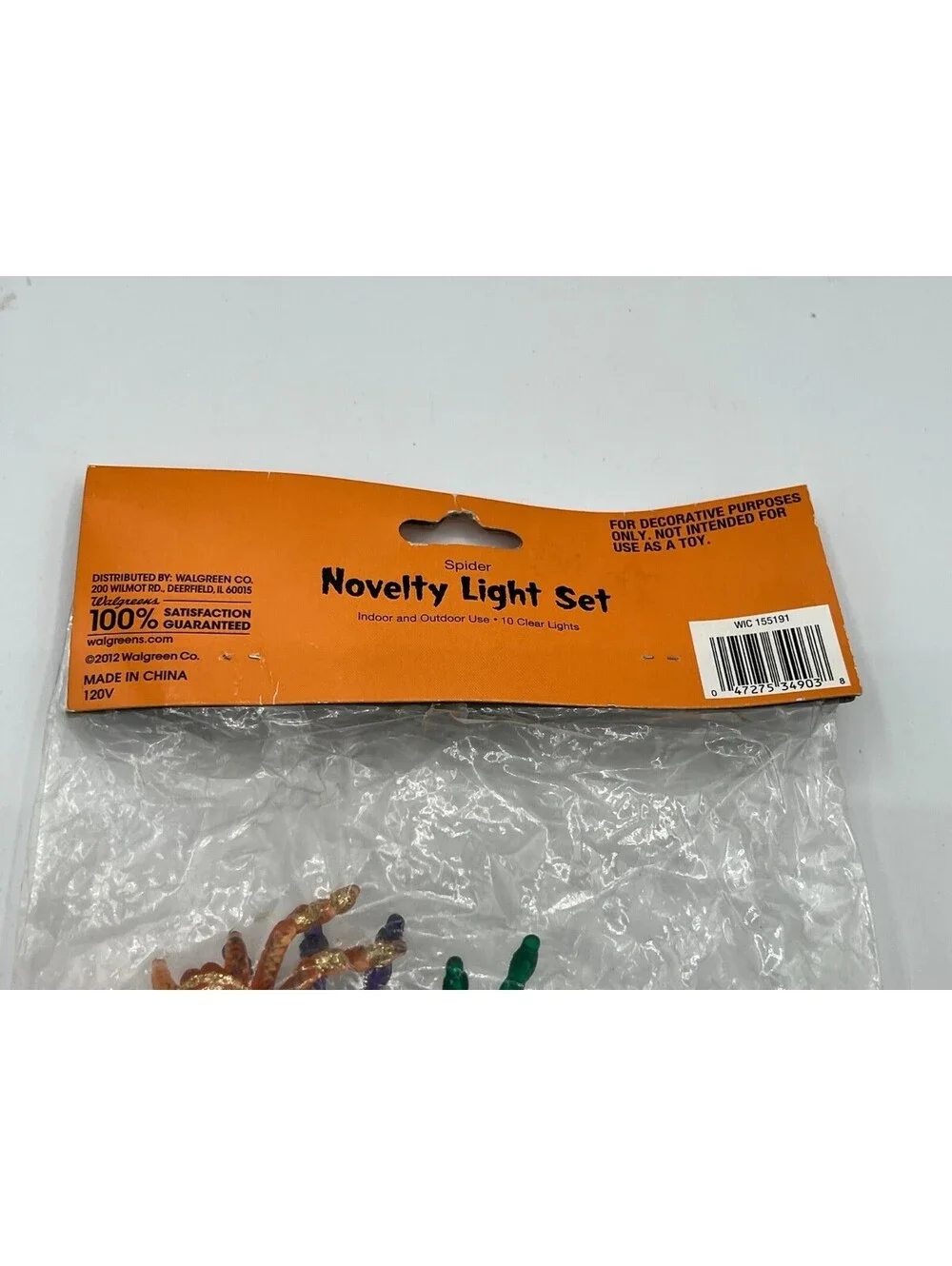 2012 Indoor/Outdoor Spider Novelty Light Set by Walgreens Never been Opened